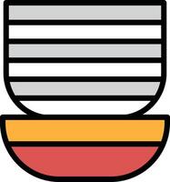 Stacked plates icon illustration in line style vector