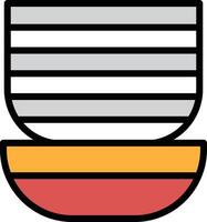 Stacked plates icon illustration in line style vector