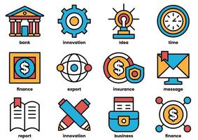 A set of icons that represent various financial concepts vector