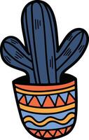cactus planta ilustración mano dibujado en línea estilo vector