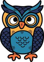 hand drawn owl illustration in line style vector