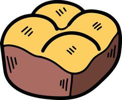 Delicious bread and cupcakes Hand drawn illustrations in line art style vector