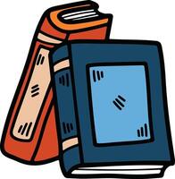 pile of books illustration in line style vector