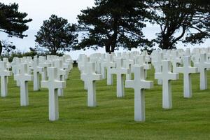 americano cementerio a Normandía área. segunda Guerra Mundial monumento. foto