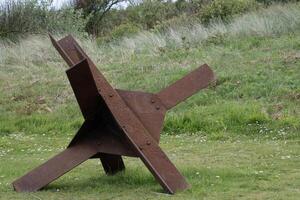 Normandy France D-Day soldiers sculptures and hedgehogs near Utah Beach photo