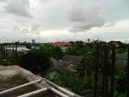 Photos of views in urban areas taken from the top of multi-storey buildings