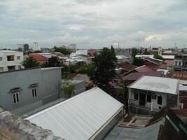 Photos of views in urban areas taken from the top of multi-storey buildings