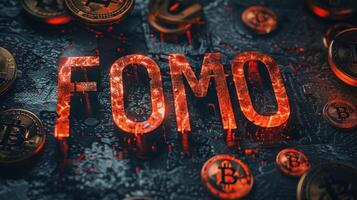 Fomo concept and crypto coins photo