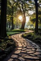 A stone path in a park photo