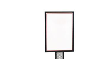 Empty sign for copy space isolated on white background. mock up advertise display frame. photo