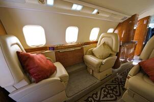 vip business interior jet avión foto