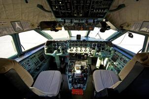 pilot cockpit in an VIP commercial airplane photo