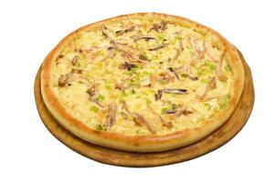 Pizza and italian kitchen. Studio. Close-up on white background. clipping Path photo