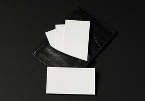 Mockup of business cards for branding photo