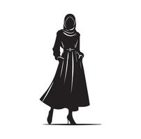 hijab style fashion illustration design silhouette style vector