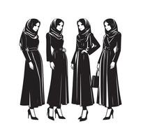 hijab style fashion illustration design silhouette style vector