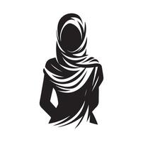 hijab style fashion illustration design silhouette style vector