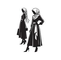 hijab style fashion illustration design silhouette style vector