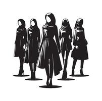 hijab style fashion illustration design silhouette style vector