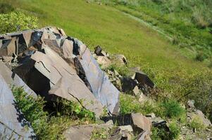 petroglifos dentro el arqueológico paisaje de tamgaly. almaty área, Kazajstán foto