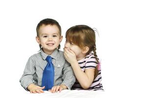 Brother and sister in the studio photo