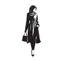 hijab style fashion illustration design silhouette style vector