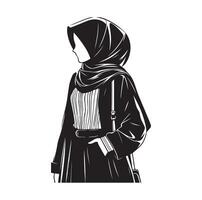 hijab style fashion illustration design silhouette style vector