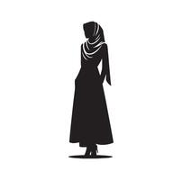 hijab style fashion illustration design silhouette style vector