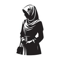 hijab estilo Moda ilustración diseño silueta estilo vector