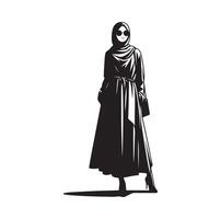 hijab style fashion illustration design silhouette style vector