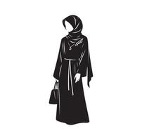 hijab style fashion illustration design silhouette style vector