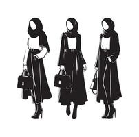 hijab style fashion illustration design silhouette style vector