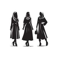 hijab style fashion illustration design silhouette style vector