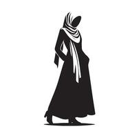 hijab estilo Moda ilustración diseño silueta estilo vector