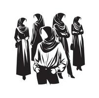 hijab estilo Moda ilustración diseño silueta estilo vector