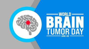 8 junio es mundo cerebro tumor día antecedentes diseño modelo. fiesta concepto. utilizar a fondo, bandera, cartel, tarjeta, y póster diseño modelo con texto inscripción y estándar color. vector