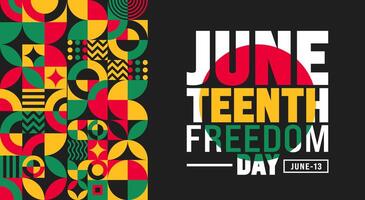 13 June is Juneteenth Freedom Day background template. Holiday concept. use to background, banner, placard, card, and poster design template. vector