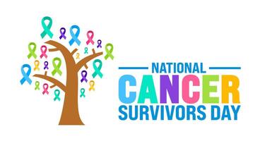 June is National cancer survivors day background template. Holiday concept. use to background, banner, placard, card, and poster design template with text inscription and standard color. vector