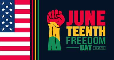 13 June is Juneteenth Freedom Day background template. Holiday concept. use to background, banner, placard, card, and poster design template. vector