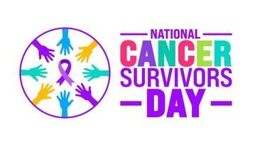 June is National cancer survivors day background template. Holiday concept. use to background, banner, placard, card, and poster design template with text inscription and standard color. vector