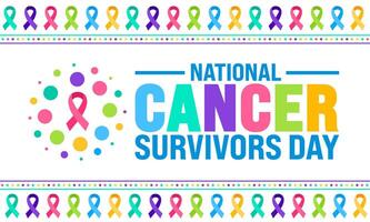 June is National cancer survivors day background template. Holiday concept. use to background, banner, placard, card, and poster design template with text inscription and standard color. vector