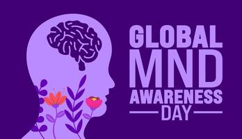 June is Global mnd awareness day background template. Holiday concept. use to background, banner, placard, card, and poster design template with text inscription and standard color. vector