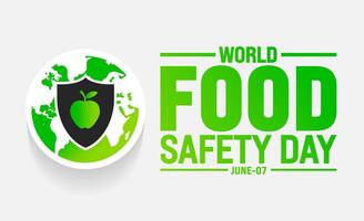 7 June is World Food Safety Day background design template. Holiday concept. use to background, banner, placard, card, and poster design template with text inscription and standard color. vector