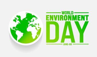 5 June is World environment day background template. Holiday concept. use to background, banner, placard, card, and poster design template with text inscription and standard color. vector