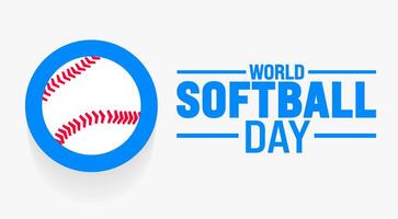 June is World softball day background template. Holiday concept. use to background, banner, placard, card, and poster design template with text inscription and standard color. vector