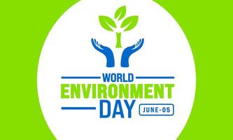 5 June is World environment day background template. Holiday concept. use to background, banner, placard, card, and poster design template with text inscription and standard color. vector