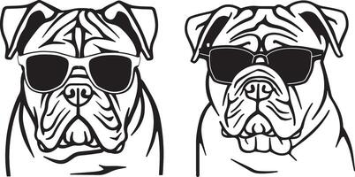 Bulldog silhouette illustration vector