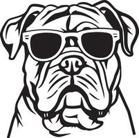 Bulldog silhouette illustration vector