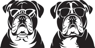 Bulldog silhouette illustration vector