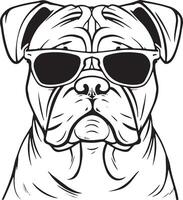 Bulldog silhouette illustration vector